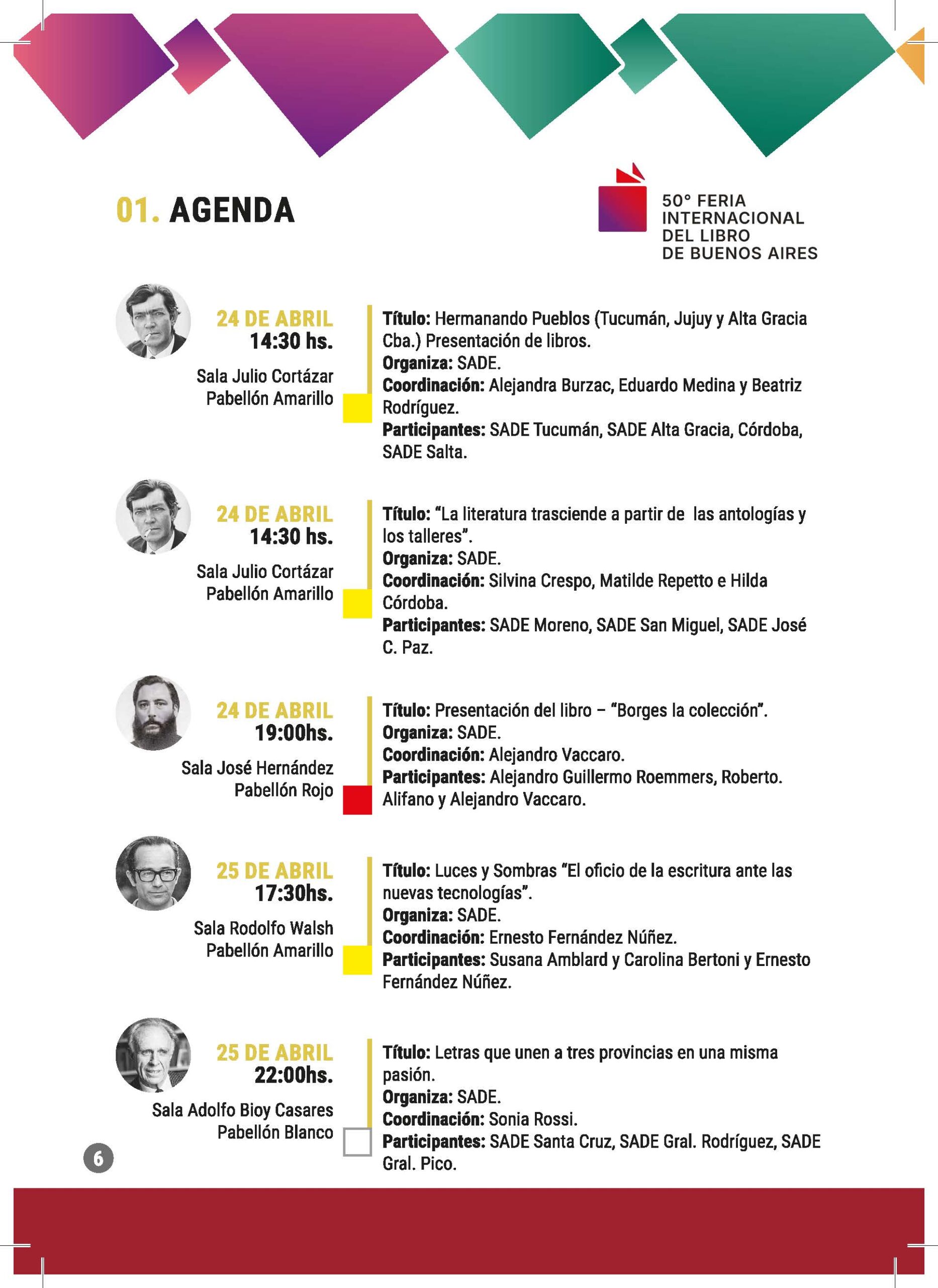 Agenda 50° Feria Internacional del Libro de Buenos Aires