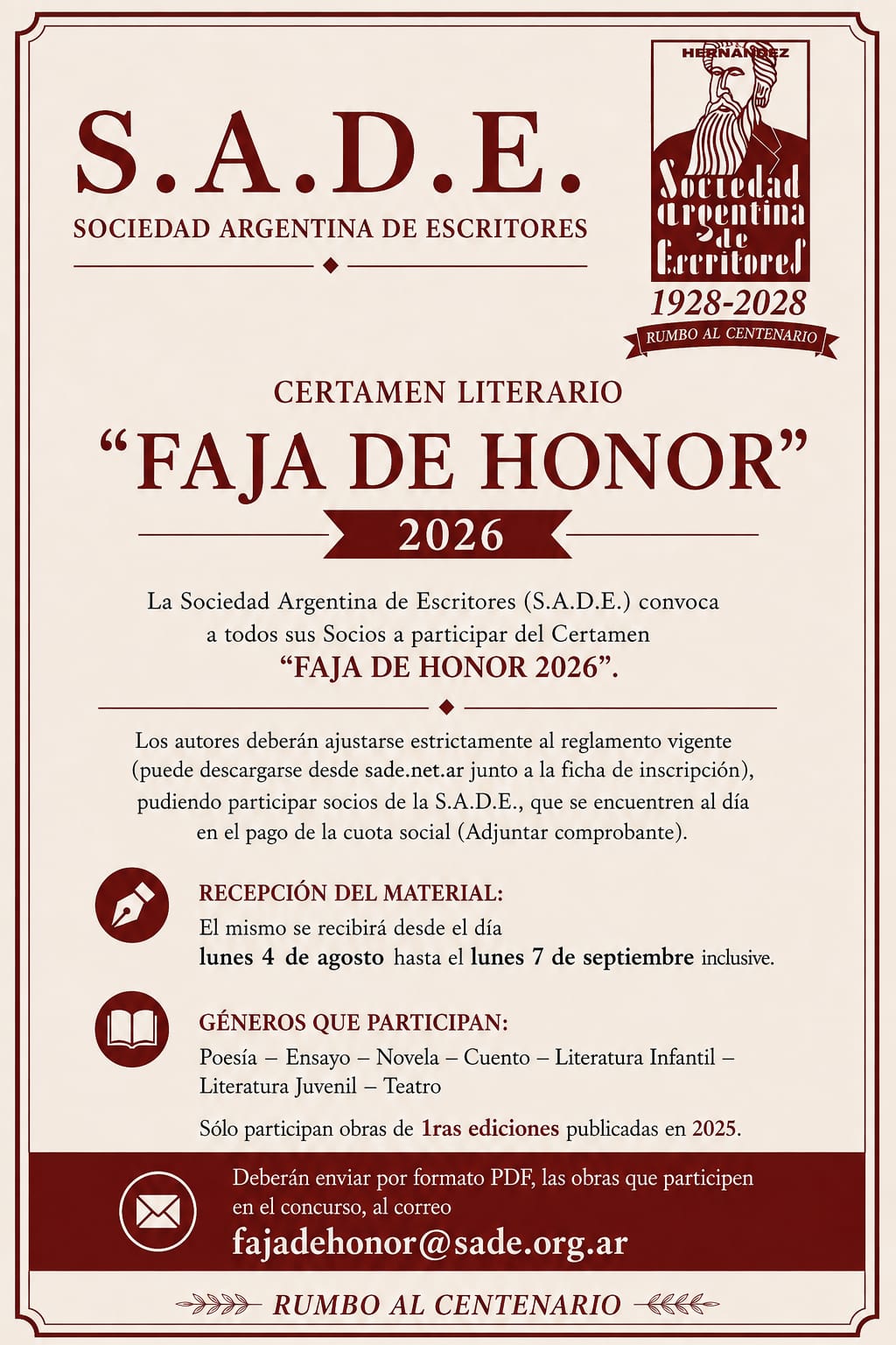 Certamen Literario FAJA DE HONOR 2026